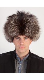 Silber Fuchs Pelzmütze - Hut russischen Stil - Voller Pelz